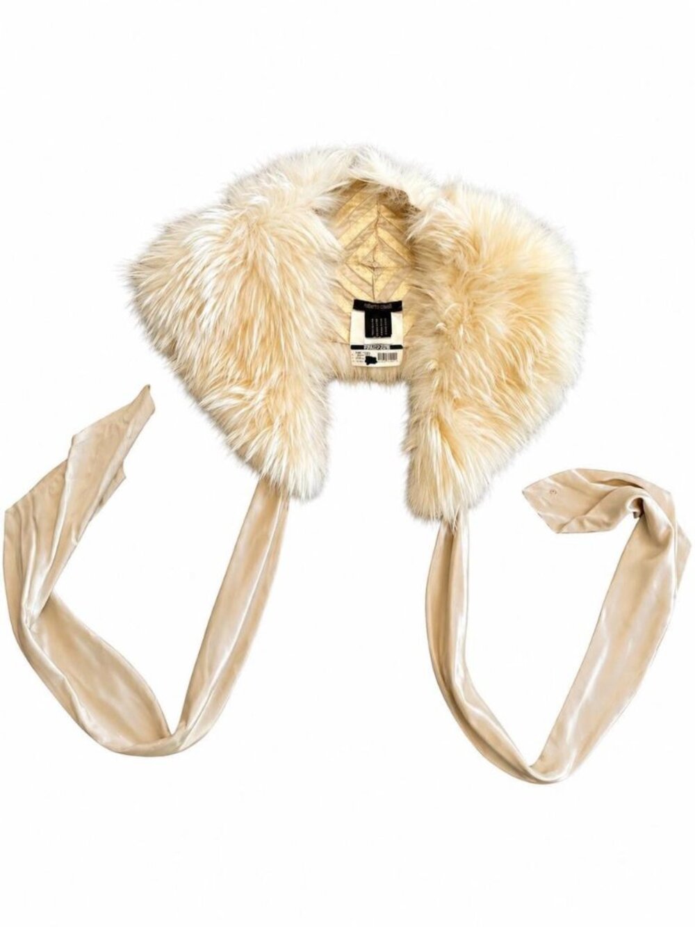 Roberto Cavalli Genuine Leather and Fox Fur Shawl